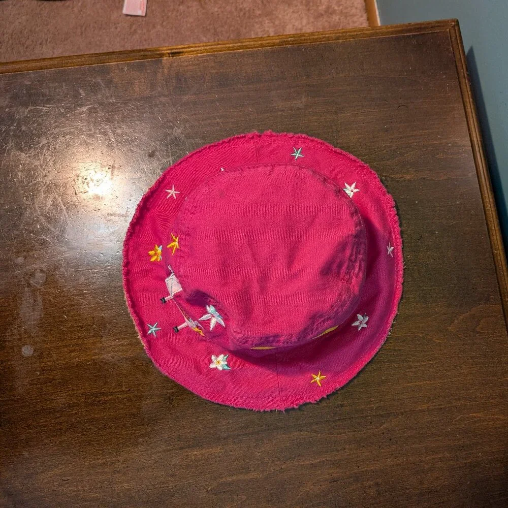 Cotton Stephen Joseph Bucket Hat Girls Pink Flower Llama